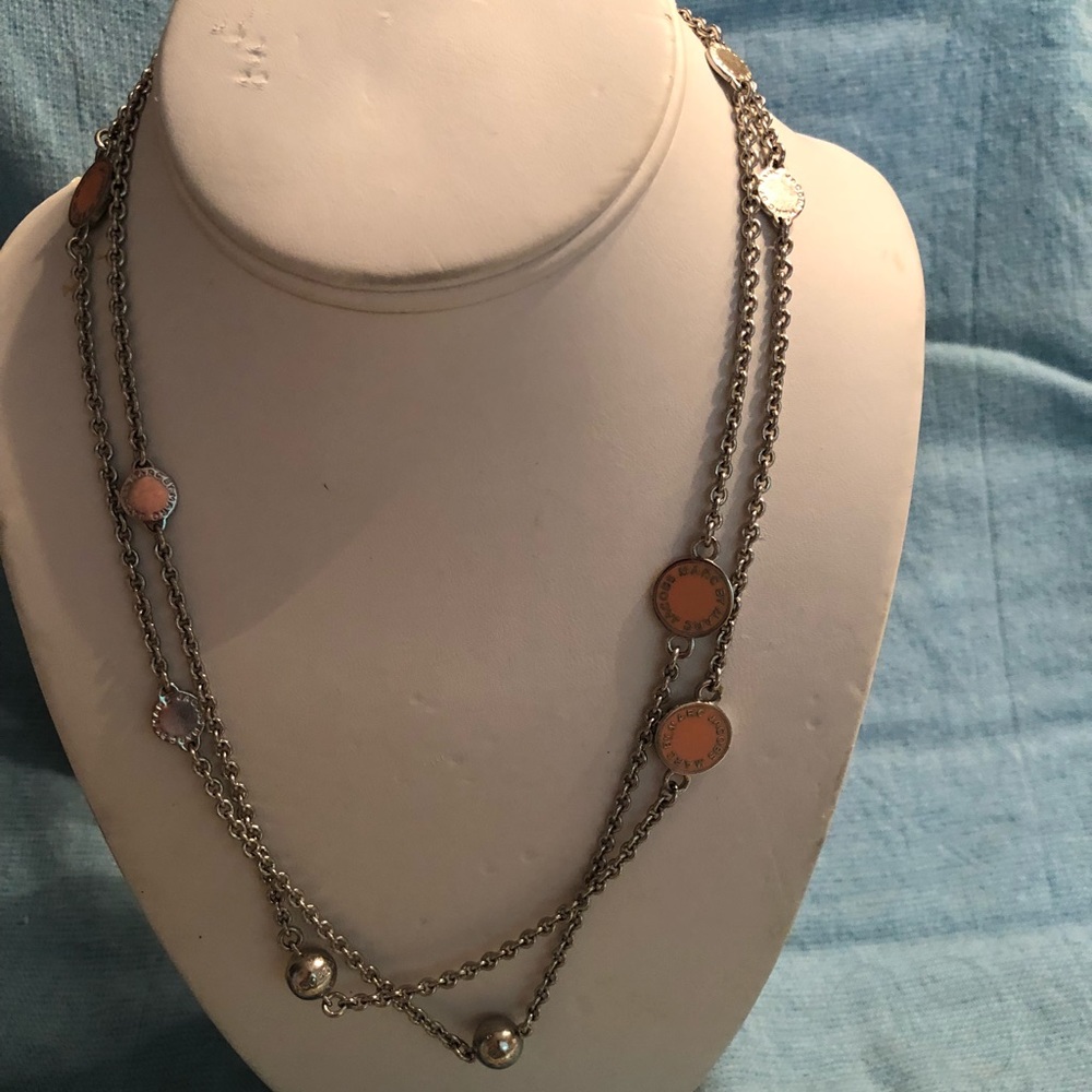 Marc by Marc Jacobs long silver logo necklace
